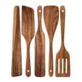 thumbnail image 1 of Juego de 5 Espátulas de Madera, Cucharas de Madera para Cocinar, Utensilios de Cocina Antiadherentes y ., 1 of 5