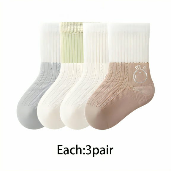 TELOLY 12Pack Toddler Socks,Multiple Colors to Choose From for Girls Infant Socks,Heat-Free Model Baby Socks,Colormixing1,M