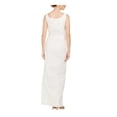 thumbnail image 2 of ADRIANNA PAPELL Womens White Embroidered Zippered Sleeveless Scoop Neck Maxi Evening Sheath Dress 12, 2 of 4