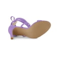 thumbnail image 5 of BLISSFUL STEP Women's Open Toe Stiletto Heeled Lace up Solid Sandals Purple 6, 5 of 7