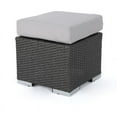 thumbnail image 2 of Noble House Santa Rosa 16" Grey Wicker Ottoman Seat with Silver Cushion, 2 of 17