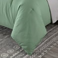 thumbnail image 6 of Chezmoi Collection Solid Sage Green Cotton Comforter Set Queen Size, 3-Piece Luxury Soft Breathable Smooth Cooling 250TC Cotton Twill Lightweight Bedding Comforter for All Season, 6 of 9