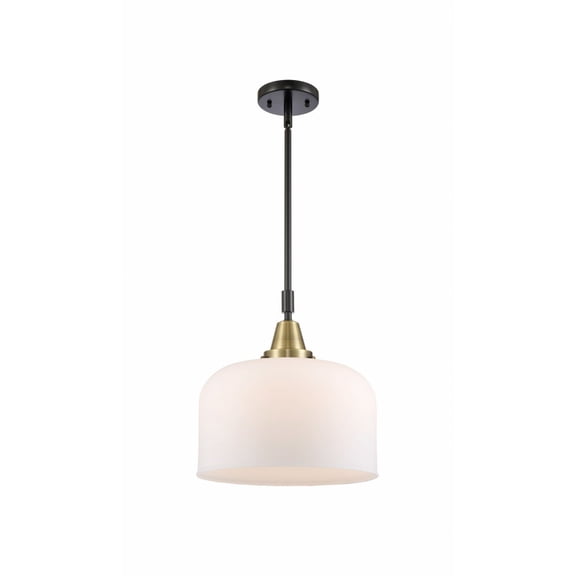 447-1S-BAB-G71-L Innovations Lighting Bell - 1 Light Stem Hung Mini Pendant In Industrial Style-14.13 Inches Tall and 12 Inches Wide-Black Antique