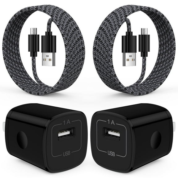 2 Pack Micro USB Cable with Android Charger, Hootek 6FT USB A to micro cable High Speed Fast Charging Cable, usb cable micro with USB Wall Charger Fast Charger Adapter Plug, android charger block