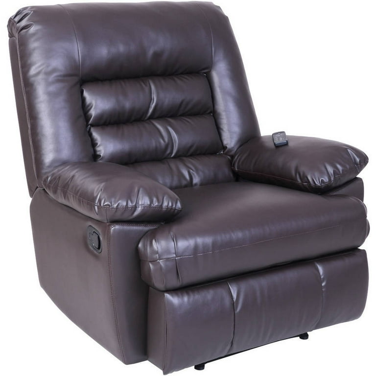 Serta Big Tall Memory Foam Massage Recliner Faux Leather