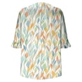 thumbnail image 5 of MaFYtyTPR Women's Casual Tops 3/4 Sleeve Fashion Ladies's Printing V-Neck Ruffled Shaped Sleeves Comfy Loose Bloues, 5 of 5