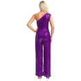 thumbnail image 2 of Mufeng Jumpsuit for Women Elegant Sparkly Sequin Party Romper Casual Playsuit Wedding Party Clubwear Purple L, 2 of 7