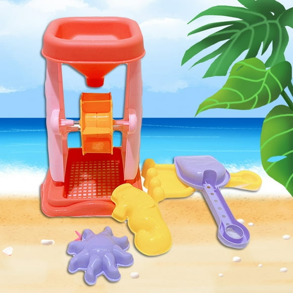 Trayknick Kid Water Sand Play Toy Sand Box Toys,5PCS Summer Outdoor Beach Hourglass Shovel Rake Mold Set