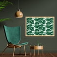 thumbnail image 2 of Leaves Wall Art with Frame, Rhythmic Wild Monstera Leaf Pinnate Motifs on Plain Backdrop Illustration, Printed Fabric Poster for Bathroom Living Room, 35" x 23", White and Jade Green, by Ambesonne, 2 of 2