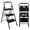 3 Step, variant on 4 Step Folding Steel Step Ladder with Handrail, Portable Step Stool Featuring Wide Anti Slip Pedal, Sturdy Lightweight Household Ladder