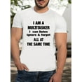 thumbnail image 1 of Men's Casual Crew Neck T-Shirt, Knit Fabric, Short Sleeve, Regular Fit, with Multitasker Print, for Daily & Weekend Wear, Machine Washable Top|Humorous Print|Glossy TextureFather's Day, Mother's Day, 1 of 8