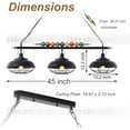thumbnail image 5 of Hanging Pool Table Lighting Fixtures Billiard Ceiling Lamp Real Billiard Ball Design Pendant Lamp with Metal Shades for Game Room Beer Party Pool Table Man Cave (3 Lights Billiard Room Light), 5 of 7