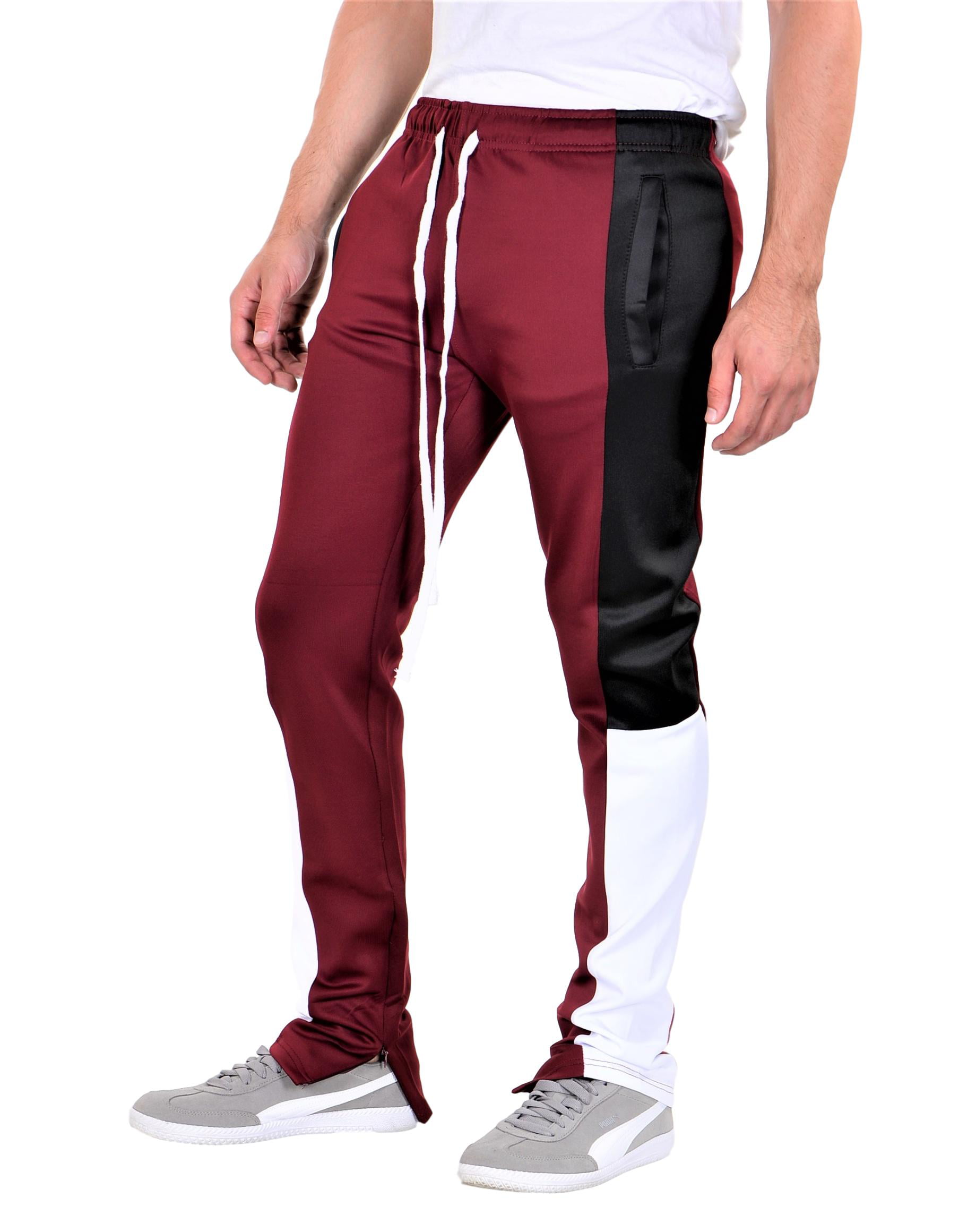 BKYS Men's Color Block Track Pants XL Burgundy - Walmart.com