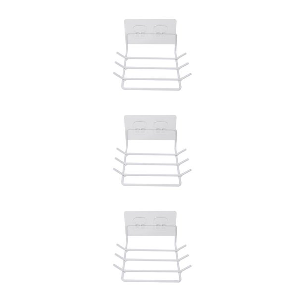 Moyic Estante de almacenamiento para cucharas, soporte de almacenamiento para colgar de hierro, punzonado gratis, organizador de cocina, blanco 3piezas