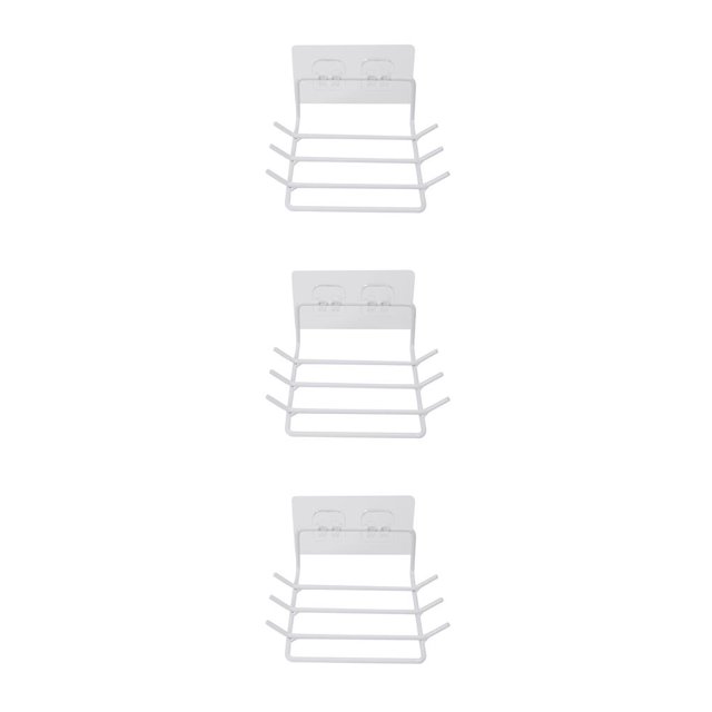 Naiovety Estante de almacenamiento para cucharas, soporte de almacenamiento para colgar de hierro, punzonado gratis, organizador de cocina, blanco 3piezas