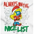 thumbnail image 2 of Santa Smurfette Christmas Nice List Women's T Shirt Ladies Tee Brisco Brands S, 2 of 5