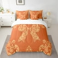 thumbnail image 2 of Castle Fairy Orange Floral Bowknot Twin Bedding Sets 7-Piece for Children Teens Adults,Bohemian Chic Floral Damask Bedding Comforter Set,Boho Traditional Flower Vintage Aesthetic Sheet Sets, 2 of 8
