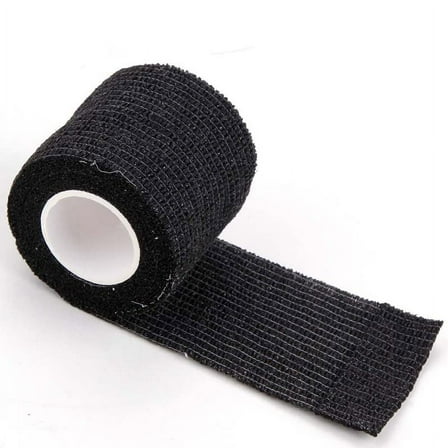 2-inch x 5-Yards Black Sensi Wraps Grip Cover Self Adhesive Coherent Wrap Bandage Rolls Sports Adherent Tape (12 Rolls)