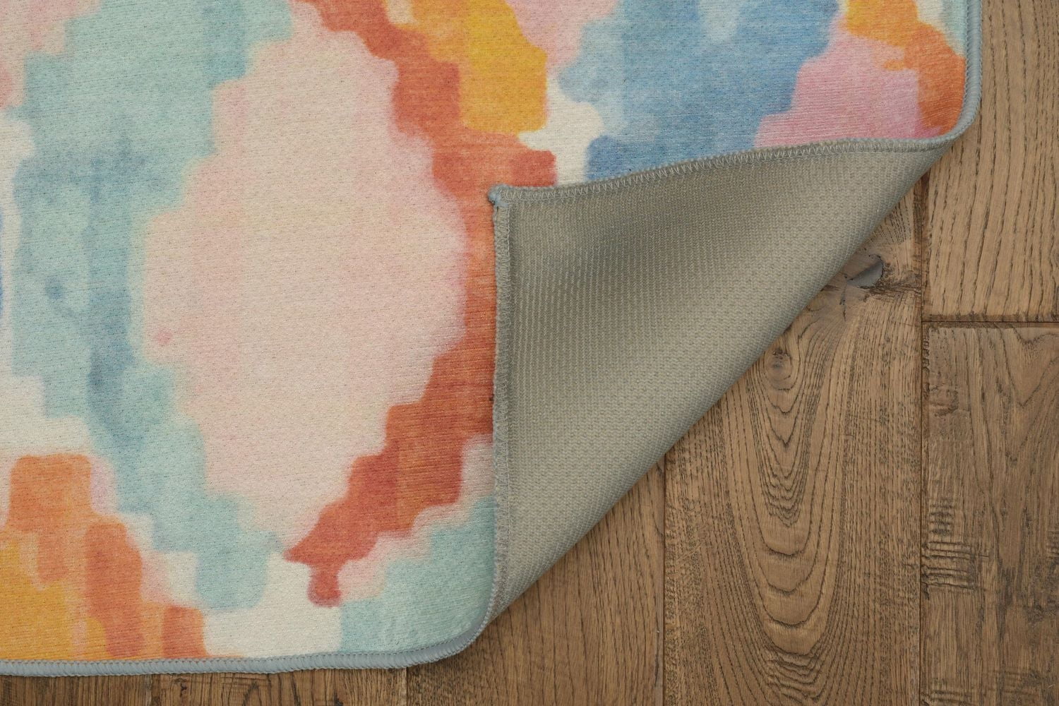 Outdoor Washable Panama Aqua & Orange 5' x 7' Area Rug