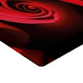 thumbnail image 2 of Ambesonne Rose Fitted Sheet, Swirled Petals Red Blossom, King Size, Vermilion Black, 2 of 3