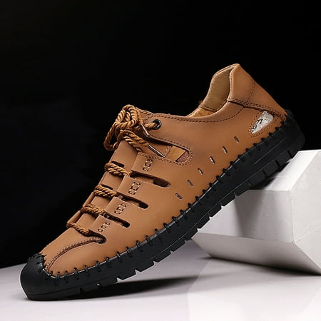 

Men‘s Loafer Shoes Casual Lightweight Stitching Detail Outdoor Sneakers Hollow Out Sandals Men‘s Footwear