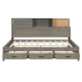 thumbnail image 4 of Euroco Full Size Daybed with Drawers and Shelves, USB Charging Station for Bedroom, Gray, 4 of 17