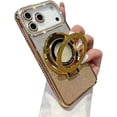 thumbnail image 1 of Bling Glitter Phone Case Compatible with iPhone 17 Pro, Kickstand Camera Lens Protector Soft Cover Sparkling Rhinestone Case (Pink), 1 of 6