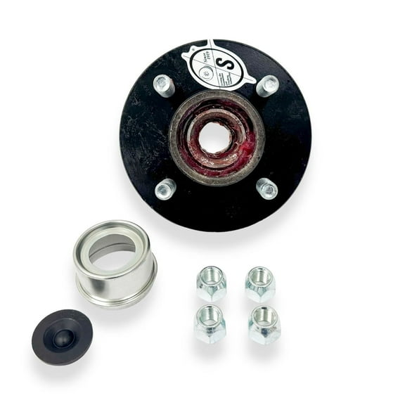 SOUTHWEST WHEEL Pre-Greased 4-Hole, 4" Bolt Circle Idler Hub for 2,000 lb. Axles (BT8 Spindle) for 1" Spindle That uses L44643 Trailer Bearings