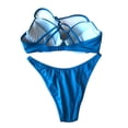thumbnail image 2 of Victoria's Secret Swim Chain Trap Push Up Top Bikini 2 Piece Set Blue Size 34DDD/Medium, 2 of 6
