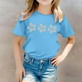 thumbnail image 2 of PMVFHDE T-Shirts pour Filles T-Shirts pour Filles T-Shirts Graphiques Tendance pour Filles T-Shirts Graphiques pour Filles T-Shirts Imprimés à Col Rond Manches Courtes pour Filles t-Shirt Bleu, 3-4 Ans, 2 of 5
