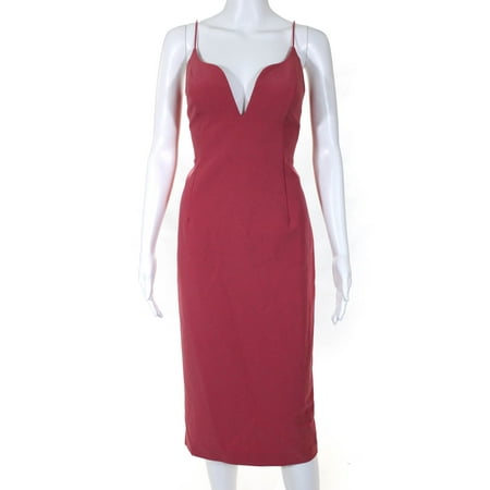 Pre-owned|Jill Jill Stuart Womens Pink Deep V-Neck Sheath Pink Size 8 12361558