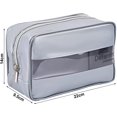 thumbnail image 2 of Bolsa de aseo transparente, bolsa de maquillaje de PVC impermeable portátil, bolsa de viaje, kit multifunción organizador de cosméticos, para viajes (gris) TUNC Sencillez, 2 of 5