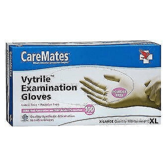 Caremates Vytrile Exam Latex & Powder Free Gloves, X-Large, 100ct, 4-Pack
