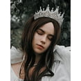 thumbnail image 3 of Tiaras and Crowns for Women, Wedding Tiara for Bride, Rhinestone Queen Crown, Crystal Costume Hair Accessories for Birthday Prom Quinceanera Celebration,Silver, 3 of 8