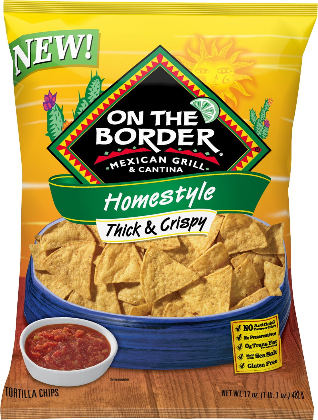 ON THE BORDER Cafe Tortilla Chips, 12 Ounce