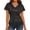 (New62)Black, variant on Women's Tops Trendy Sequin V-Neck Flutter Summer Blouses Casual Short Sleeve Shirts Breathable Flowy Tops Slim Fit Dressy Party Tops