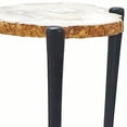 thumbnail image 2 of Mesa auxiliar Benzara de 46 cm con tapa de piedra de ágata y patas de aluminio, 2 of 5