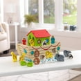 KidKraft Noah's Ark Shape Shorter with 17 Wooden Pieces, Toddler and