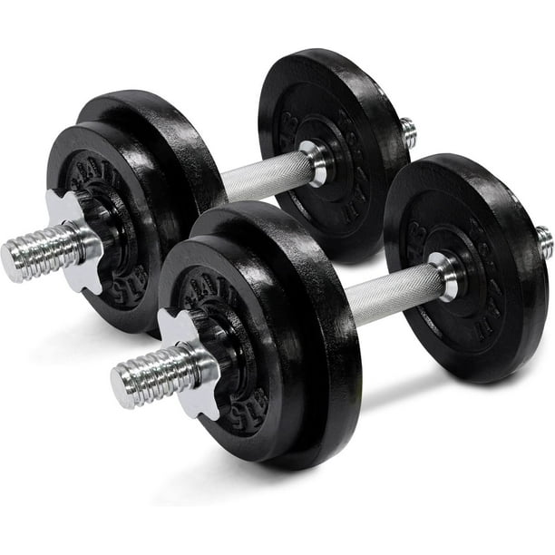 Yes4All 60 lbs Adjustable Dumbbell Weight Set For Home Gym, Cast Iron