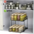 BOIVSHI Double Pull Out Spice Rack Organizer for Cabinets Black with 2 ...