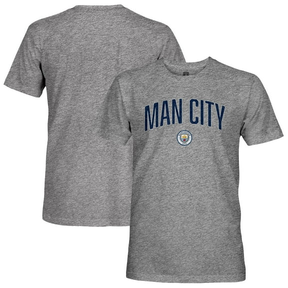 Men's 1863FC  Heather Gray Manchester City Wordmark Retro Tri-Blend T-Shirt