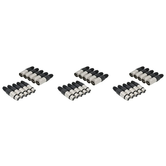 30Pcs 3 Pin XLR Solder Type Connector 15 Male + 15 Female Plug Cable Connector Microphone Audio Socket