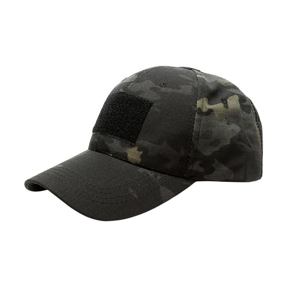 Toptie Tactical Hat Constructed Operator Baseball Cap Trucker with Loop Patches-Black Camo