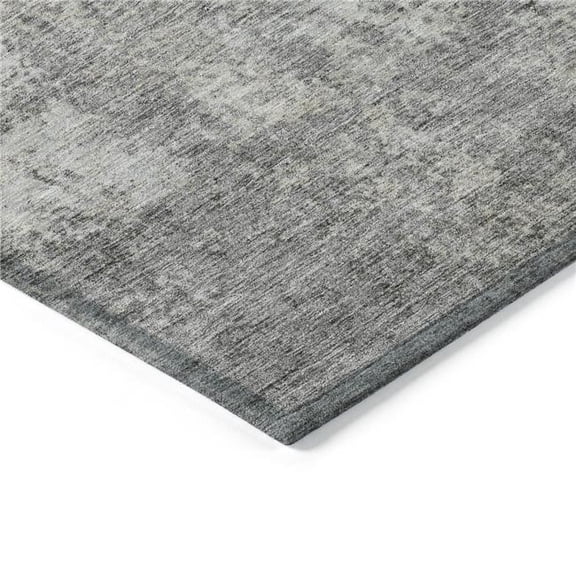 HomeRoots 612332 9 x 12 ft. Gray & Ivory Abstract Washable Indoor & Outdoor Rectangle Area Rug