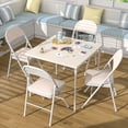thumbnail image 7 of VECELO 5-piece Folding Table Chair Set, Black Square Table and Set of 4 Chairs, Black, 7 of 7
