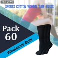 thumbnail image 5 of SOCKS'NBULK 60 Pairs Wholesale Bulk Sport Cotton Women's Crew Socks, Ankle Socks, Value Deal, 9-11 (Womens Black Tube), 5 of 7