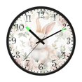 thumbnail image 2 of Voice Activated Clock with Glow Light 12 Inch Large Silent Wall Clock Battery Operated for Home Decor Bunny Surrounded by Roses, 2 of 8