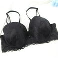 thumbnail image 2 of GEWSEY Women's Push Up Bra Floral Lace Underwire Adjustable Straps Anti Sagging Bras Full Coverage Supportive Everyday Bras (Black, 44C), 2 of 3