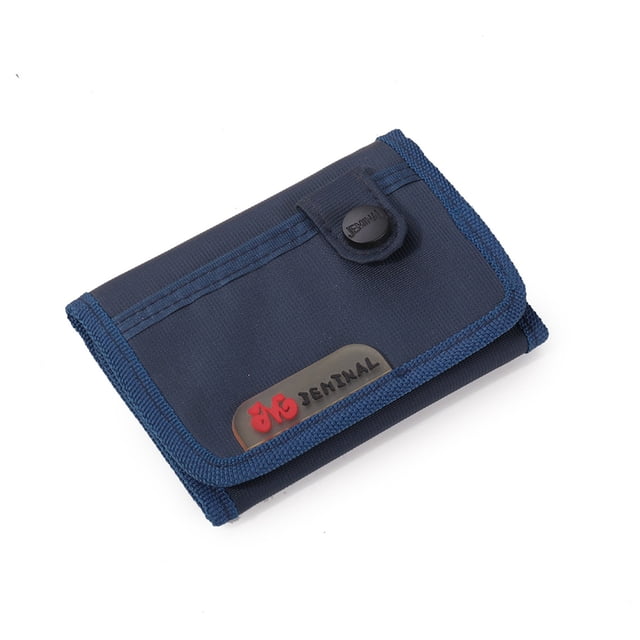 Cartera Jumpingount para hombre plegable con bolsillo para monedas y tarjetas cortas color Azul oscuro
