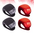 thumbnail image 2 of 4pcs Bike Cycling Silicone Head Front Rear Wheel Safety Light Lamp Set Bright Waterproof Bike Accessorie(2 Black and 2 Red), 2 of 7